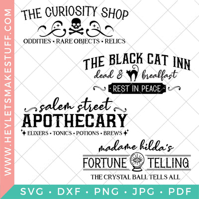 Vintage Halloween Sign Bundle SVG Hey Let's Make Stuff 