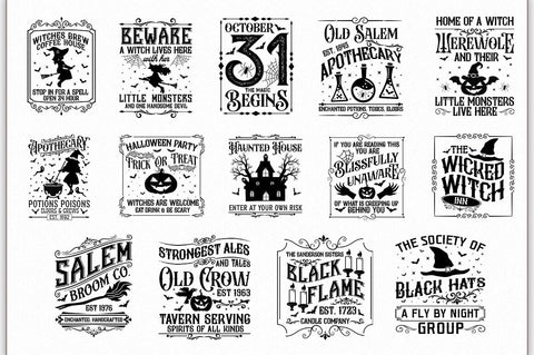 Vintage Halloween Sign Bundle SVG Shetara Begum 