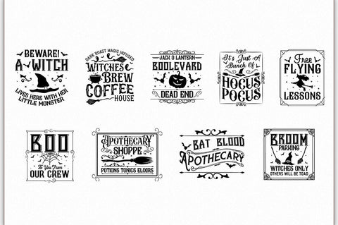 Vintage Halloween Sign Bundle SVG Shetara Begum 