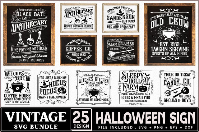 Vintage Halloween Sign Bundle SVG Shetara Begum 