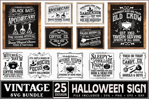 Vintage Halloween Sign Bundle SVG Shetara Begum 