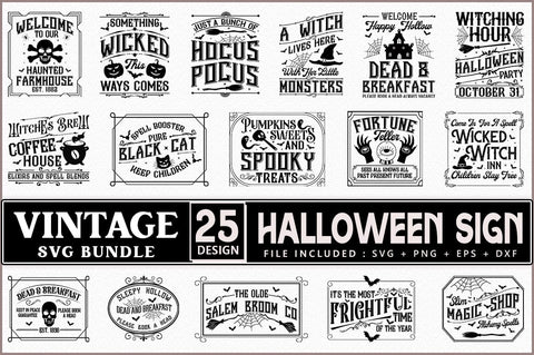 Vintage Halloween Sign Bundle SVG Shetara Begum 