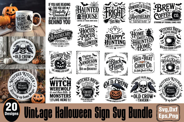 Vintage Halloween Sign SVG Bundle SVG Angelina750 