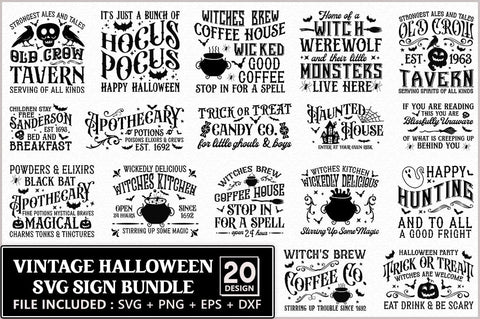 Vintage Halloween Sign SVG Bundle SVG Shetara Begum 