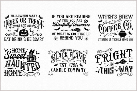 Vintage Halloween Sign SVG Bundle SVG Shetara Begum 