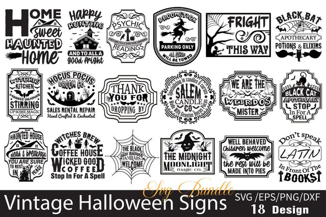 Vintage Halloween Signs SVG Bundle SVG Angelina750 