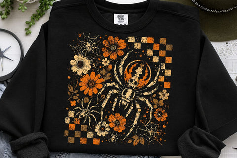 Vintage Halloween Spider PNG Design SVG DesignDestine 