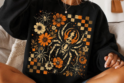 Vintage Halloween Spider PNG Design SVG DesignDestine 