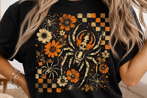Vintage Halloween Spider PNG Design SVG DesignDestine 