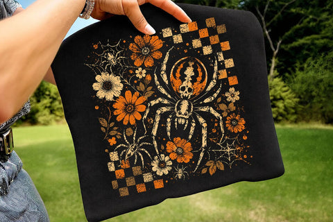 Vintage Halloween Spider PNG Design SVG DesignDestine 