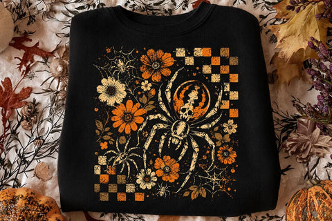 Vintage Halloween Spider PNG Design SVG DesignDestine 