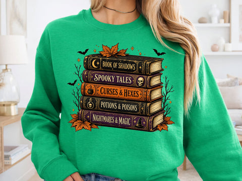 Vintage Halloween Stacked Spellbooks PNG SVG DesignDestine 