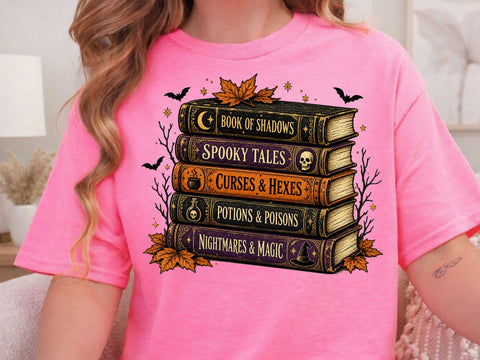 Vintage Halloween Stacked Spellbooks PNG SVG DesignDestine 