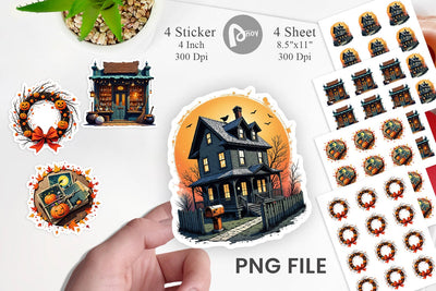 Vintage Halloween Sticker Sublimation artnoy 