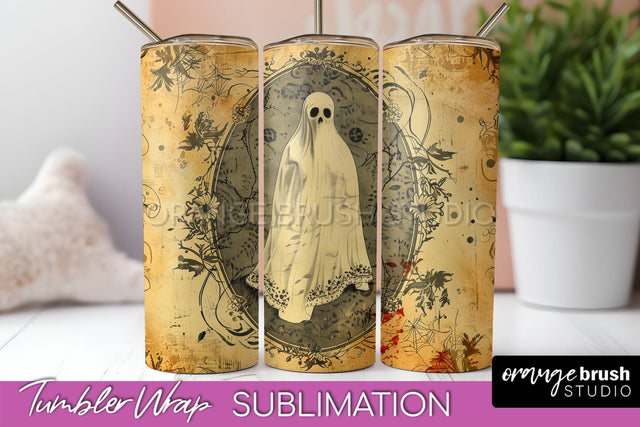 Vintage Halloween Tumbler Wrap, Spooky Halloween Sublimation Sublimation OrangeBrushStudio 