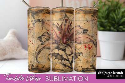 Vintage Halloween Tumbler Wrap, Spooky Halloween Sublimation Sublimation OrangeBrushStudio 
