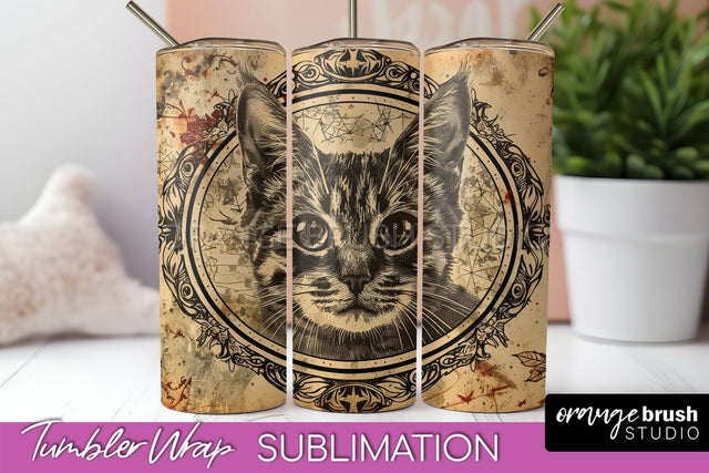 Vintage Halloween Tumbler Wrap, Spooky Halloween Sublimation Sublimation OrangeBrushStudio 