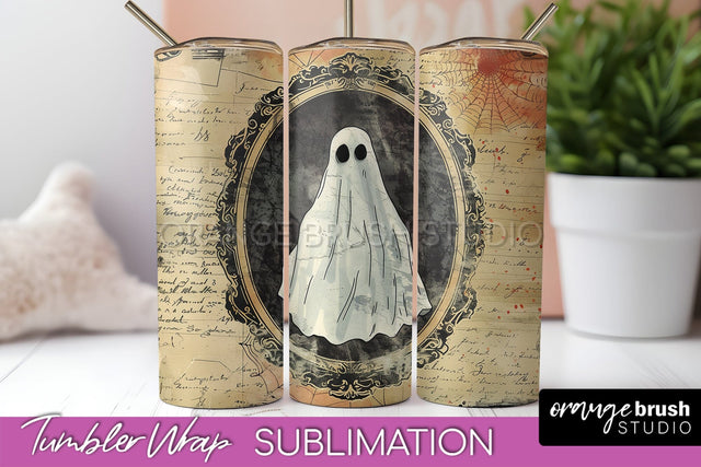 Vintage Halloween Tumbler Wrap, Spooky Halloween Sublimation Sublimation OrangeBrushStudio 