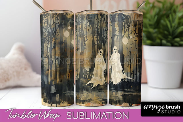 Vintage Halloween Tumbler Wrap, Spooky Halloween Sublimation Sublimation OrangeBrushStudio 