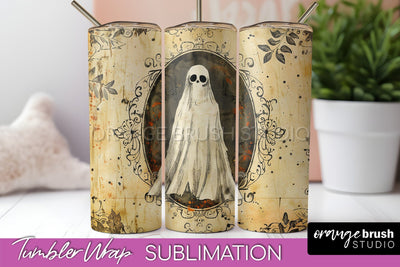 Vintage Halloween Tumbler Wrap, Spooky Halloween Sublimation Sublimation OrangeBrushStudio 