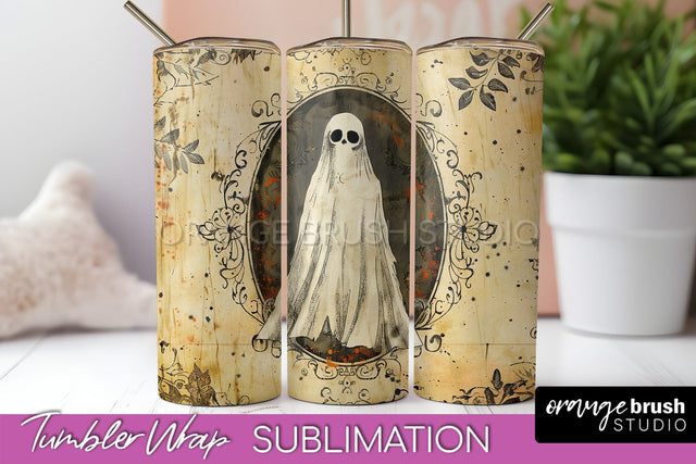 Vintage Halloween Tumbler Wrap, Spooky Halloween Sublimation Sublimation OrangeBrushStudio 
