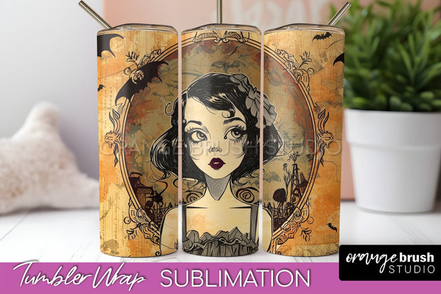 Vintage Halloween Tumbler Wrap, Spooky Halloween Sublimation Sublimation OrangeBrushStudio 