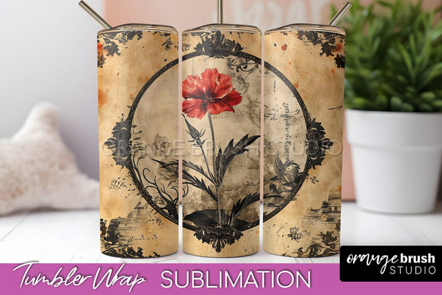 Vintage Halloween Tumbler Wrap, Spooky Halloween Sublimation Sublimation OrangeBrushStudio 