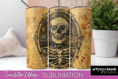Vintage Halloween Tumbler Wrap, Spooky Halloween Sublimation Sublimation OrangeBrushStudio 