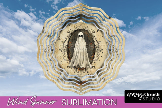 Vintage Halloween Wind Spinner Sublimation - Spooky PNG Sublimation OrangeBrushStudio 