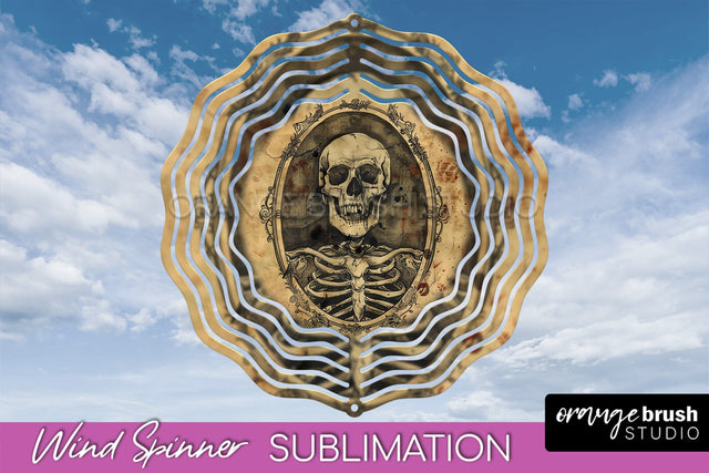 Vintage Halloween Wind Spinner Sublimation - Spooky PNG Sublimation OrangeBrushStudio 