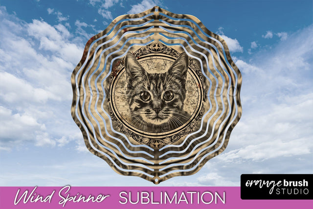 Vintage Halloween Wind Spinner Sublimation - Spooky PNG Sublimation OrangeBrushStudio 