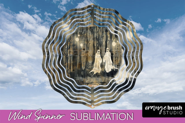 Vintage Halloween Wind Spinner Sublimation - Spooky PNG Sublimation OrangeBrushStudio 