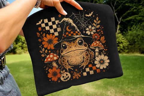 Vintage Halloween Witch Frog PNG SVG DesignDestine 