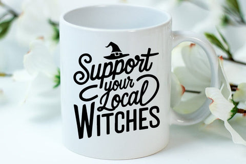 Vintage Halloween Witch SVG PNG, Support your local witch SVG FiveStarCrafting 