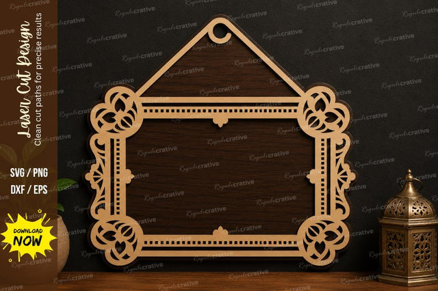 Vintage Hanging Rectangle Frame SVG Laser Cut Wall Sign SVG Regulrcrative 