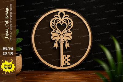 Vintage Heart Key SVG Laser Cut Svg Design SVG Regulrcrative 