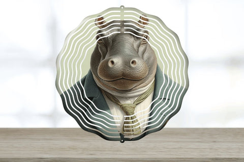 Vintage Hippo Vintage Hippo Wind Spinner Sublimation Regulrcrative 