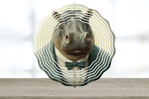 Vintage Hippo Vintage Hippo Wind Spinner Sublimation Regulrcrative 