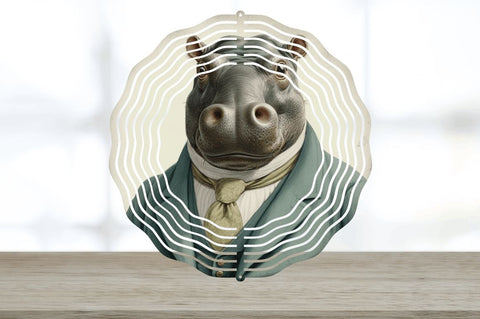 Vintage Hippo Vintage Hippo Wind Spinner Sublimation Regulrcrative 