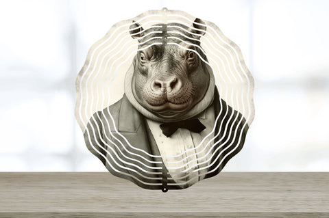 Vintage Hippo Wind Spinner Sublimation Regulrcrative 