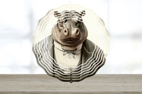Vintage Hippo Wind Spinner Sublimation Regulrcrative 