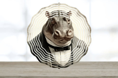 Vintage Hippo Wind Spinner Sublimation Regulrcrative 