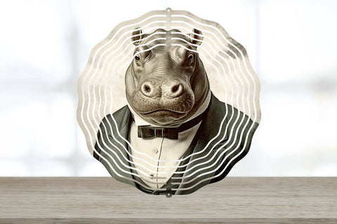 Vintage Hippo Wind Spinner Sublimation Regulrcrative 