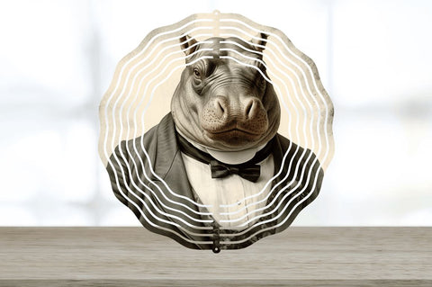 Vintage Hippo Wind Spinner Sublimation Regulrcrative 