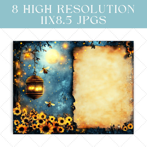 Vintage Honey Bee Junk Journal Paper | Printable Junk Journal Pages SVG Paige Cole Studio 