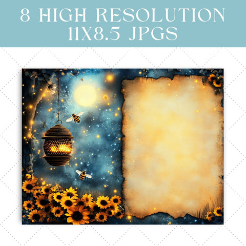 Vintage Honey Bee Junk Journal Paper | Printable Junk Journal Pages SVG Paige Cole Studio 