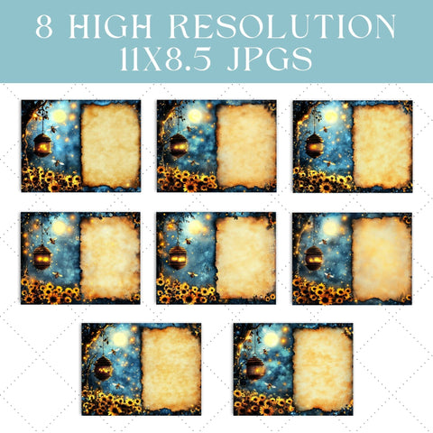 Vintage Honey Bee Junk Journal Paper | Printable Junk Journal Pages SVG Paige Cole Studio 