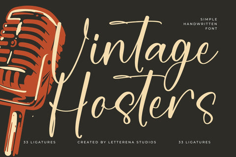 Vintage Hosters - Simple Handwritten Font Font Letterena Studios 