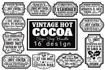 Vintage Hot Cocoa SVG Bundle SVG Angelina750 