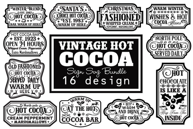 Vintage Hot Cocoa SVG Bundle SVG Angelina750 